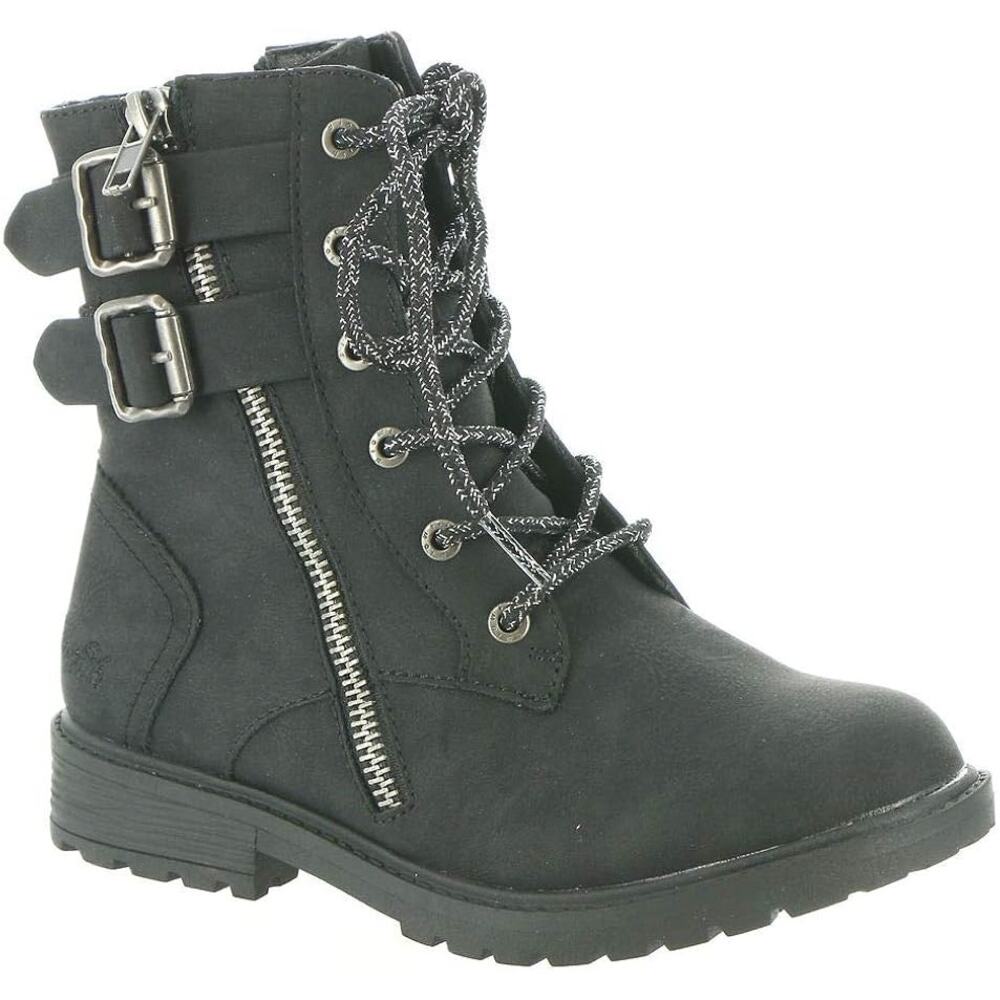 Blowfish Malibu Girl's Rya Black Lace-Up Side Zip Boots Size 1
